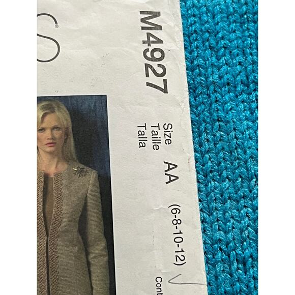 McCalls 4927 pattern jacket size 6 8 10 12 - Picture 2 of 7